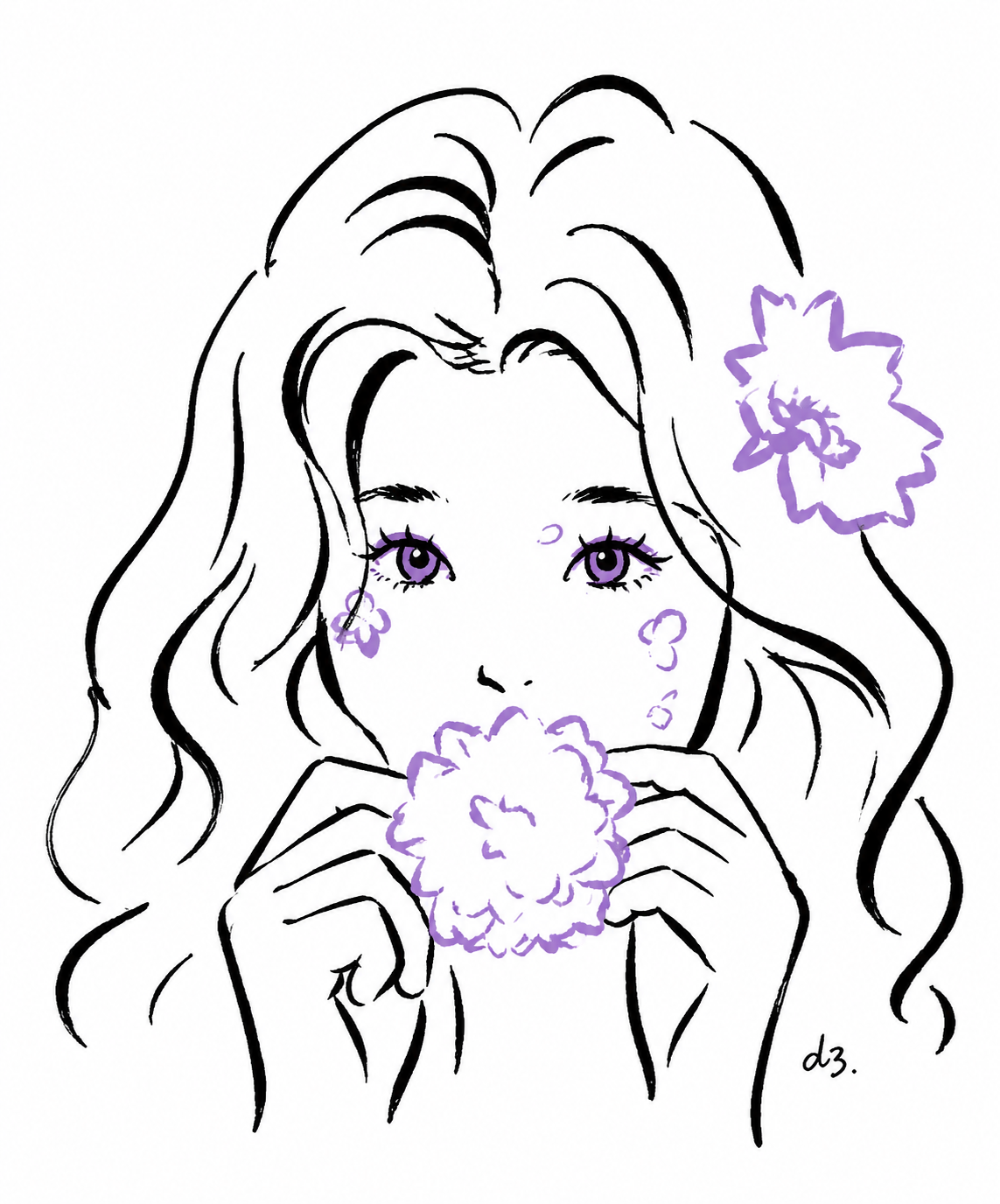 Sirena's hand-drawn self portrait