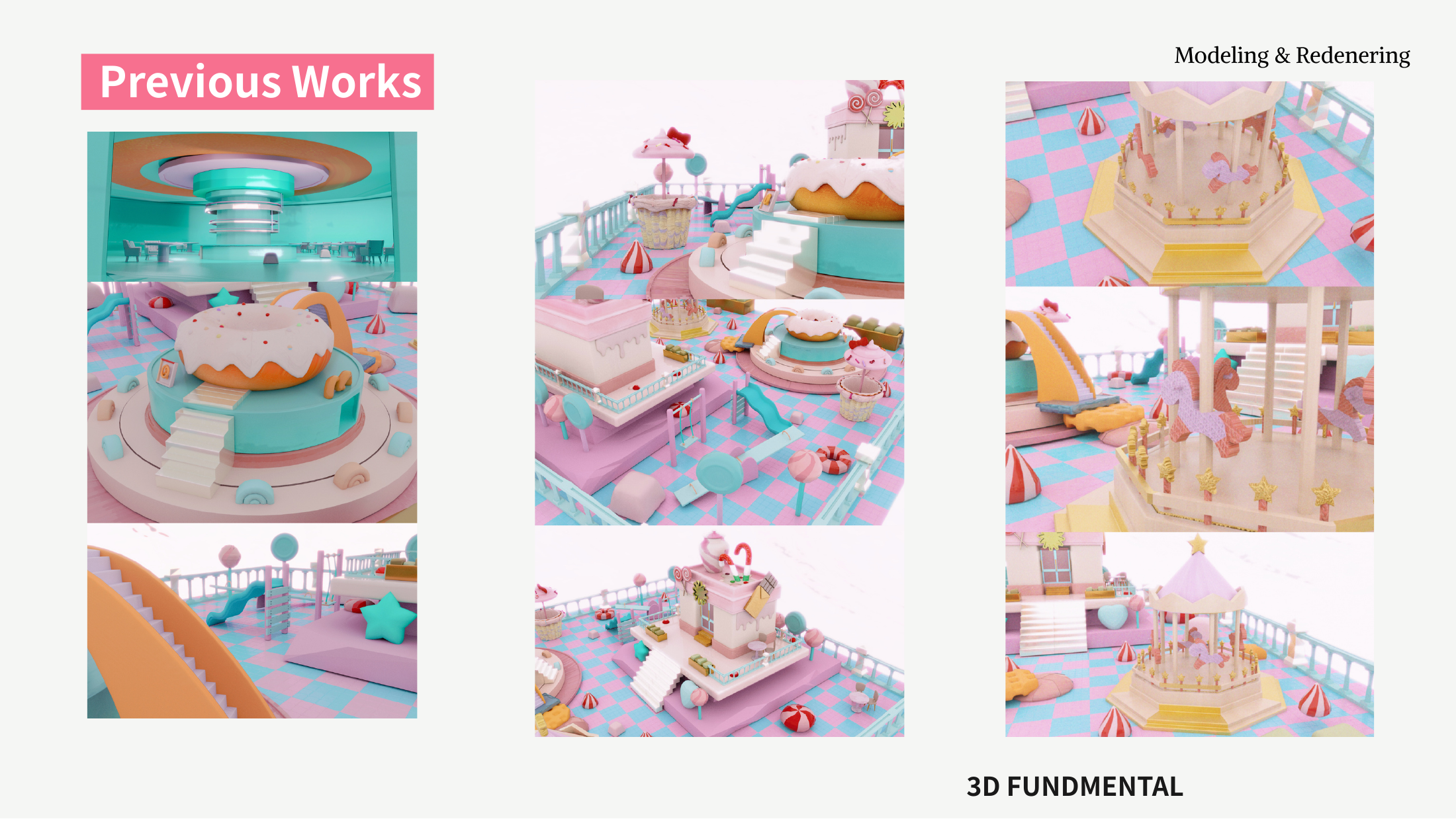Candy-themed 3D scene modeling and rendering
